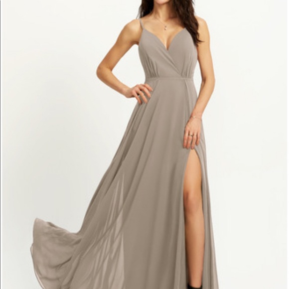 Taupe Bridesmaid Dress - Picture 3 of 3
